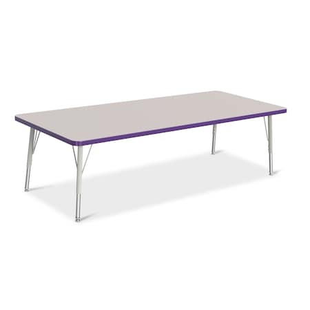 Jonti-Craft Berries Rectangle Activity Table, 30 in. x 72 in., E-height, Freckled Gray/Purple/Gray 6413JCE004